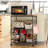 Roller kitchen microwave oven trolley, three-layer microwave oven table rack with storage function