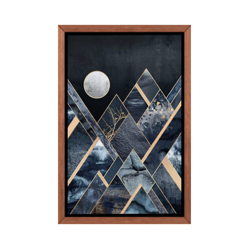 «Stormy Mountains» par Elisabeth Fredriksson - reproduction imprimée, Cadre bois classique, H 26 po x l 40 po x 1,5 po