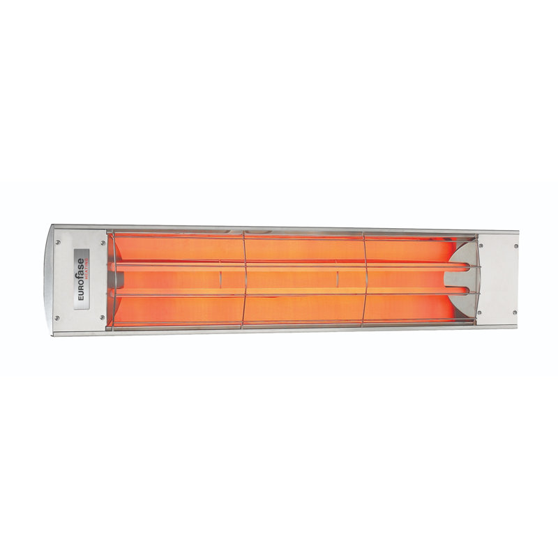 Eurofase Dual Element 39 Inch 5000 Watt Electric Patio Heater, Stainless Steel