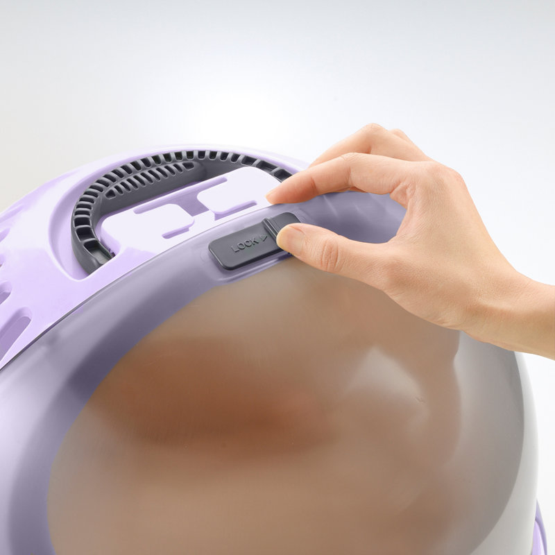 Lavender Plastic Space Capsule Pet Carrier and Bed