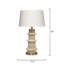 Rowan Wood Beaded Table Lamp with Linen Shade, Blue-660369313