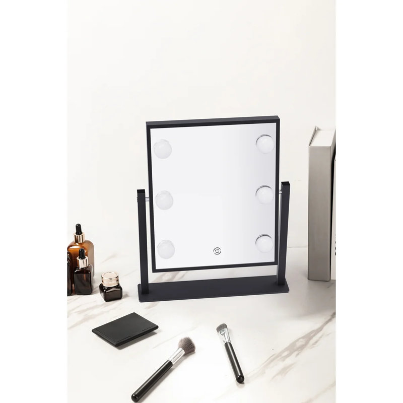 Vanity Mirror With Lights Hollywood Lighted Makeup Mirror With 6 Led Dimmable Bulbs & 3 Color Lighting Modes
