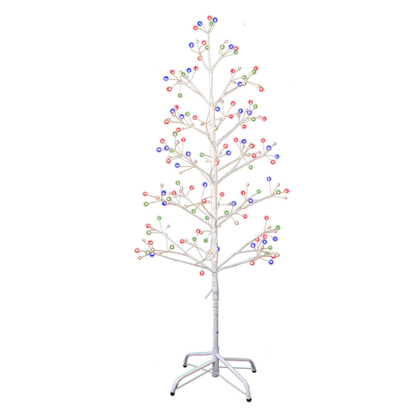 Kurt Adler 4-Foot White Birch Twig Tree with Multi-Color 8-Function Lights