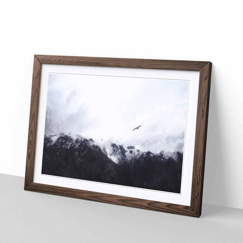 Eagle Flying over Colca Canyon - Picture Frame Graphic Art Print, Walnut Framed, 45cm H x 63cm W x 2cm D