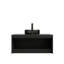 Meuble-lavabo et lavabo, lavabo circulaire en verre noir transparent