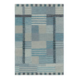 Rug & Kilim’S Scandinavian Rug In Blue And Gray With Geometric Patterns
