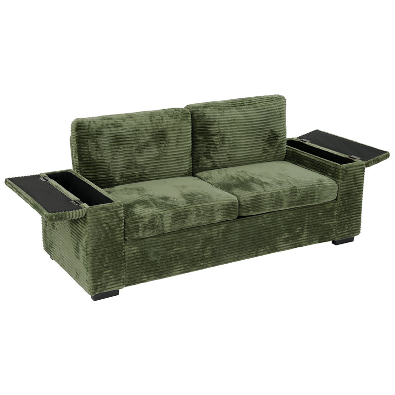 2 Seater Corduroy Sofa, Green