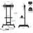 Height Adjustable TV Stand With Power Outlet, Mobile Rolling Cart For 32-85 Inch Flat/Curved Screens, Supports Up To 132Lbs, VESA 600X400mm, Includes AV Shelf And Cable Management
