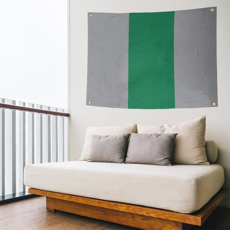 Tapisserie de polyester Vancouver, H 26 po x l 36 po x P 1 po, Gris froid / vert / gris froid