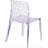 Helskdg Transparent Stacking Side Chair with Artistic Pattern Design