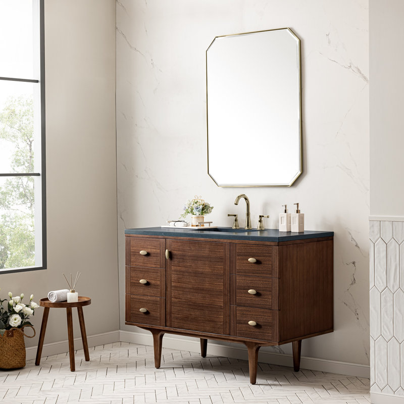Amberly 48'' W Single Vanity, Charcoal Soapstone, 8" Widespread