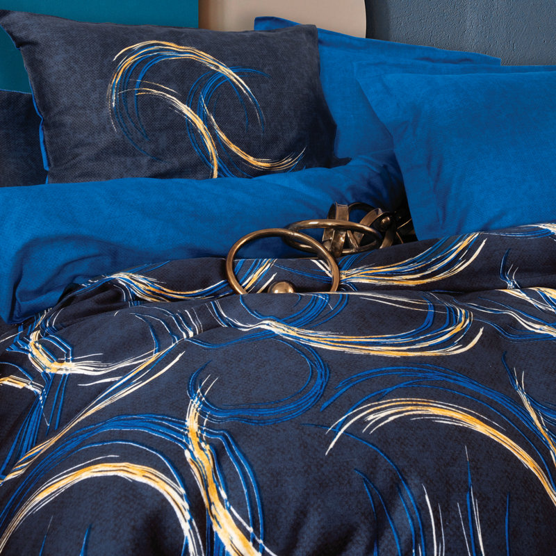 Cotton Abstract Duvet Cover, 87" x 87" Duvet Cover + 1 Body Pillow Pillowcase