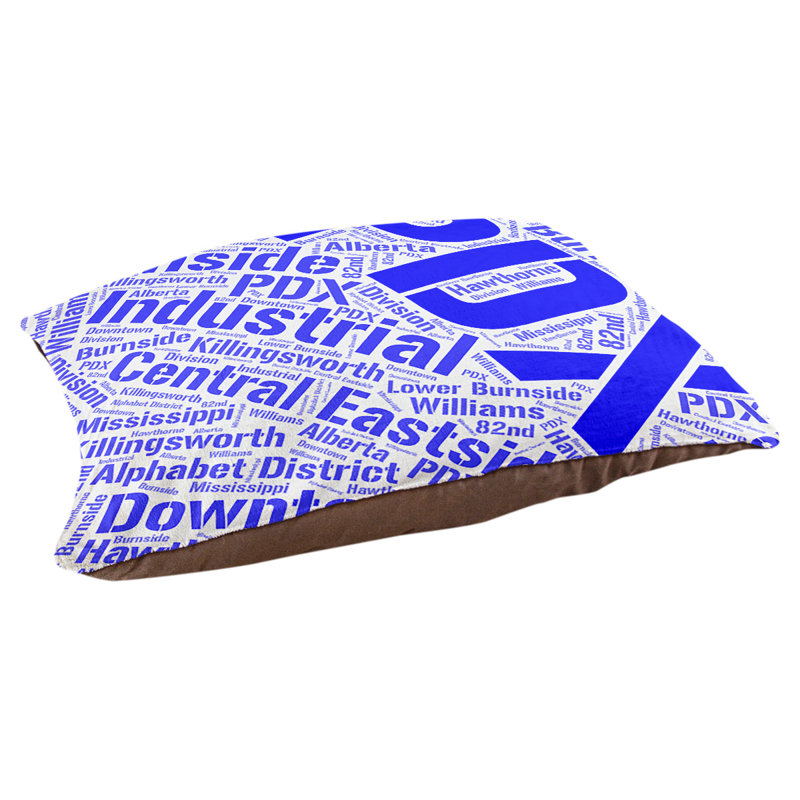Coussin de chien « districts », Grand (l 40 po x P 30 po x H 14 po), Bleu, Portland
