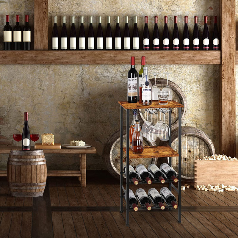 Support à vin et verres à vin 8 bouteilles Jordira