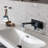 Matte Black Wall Mounted Bathroom Faucet Single Handle with Deck Plate