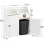 Armoire à poubelle double avec 2 compartiments ouverts