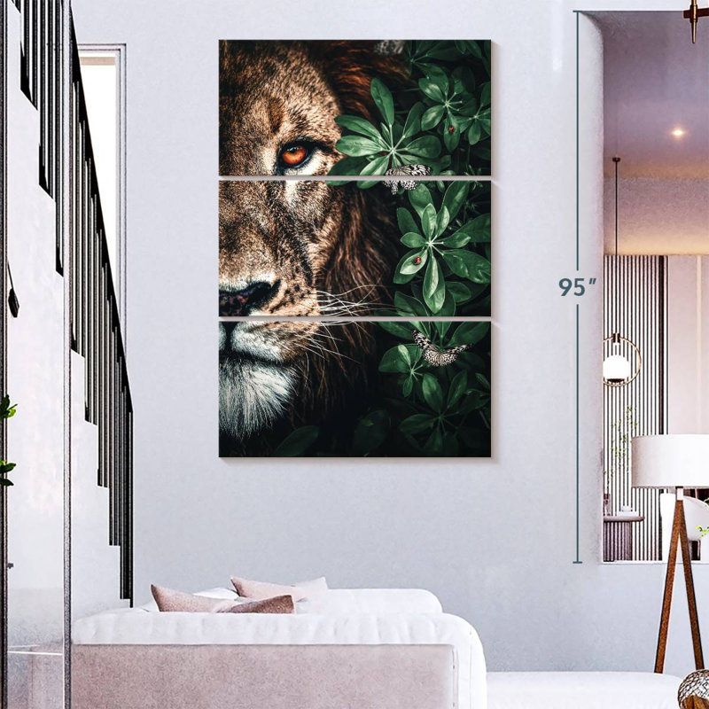 Bramet lion duo jungle, H 74 po x l 48 po