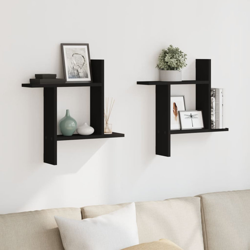 Rocchi Floating Shelf, 50cm H x 50cm W x 12cm, Black
