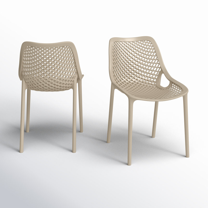 Chaise d'appoint empilable d'extérieur Farrah, Taupe