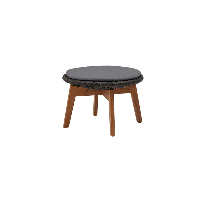 Outdoor Ottoman, Gray Cushion/Dark Gray Frame