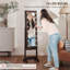 Freestanding Mirror Jewelry Cabinet With LED Lights, Jewellery Organiser With 3 Angle Adjustable, Full-Length Mirror With Storage For Earrings, Necklaces, Rings And Lipsticks-893381632