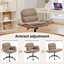 Chaise d'appoint avec accoudoirs réglables à 5 vitesses, chaise pivotante pour bureau à domicile, coiffeuse, chambre à coucher