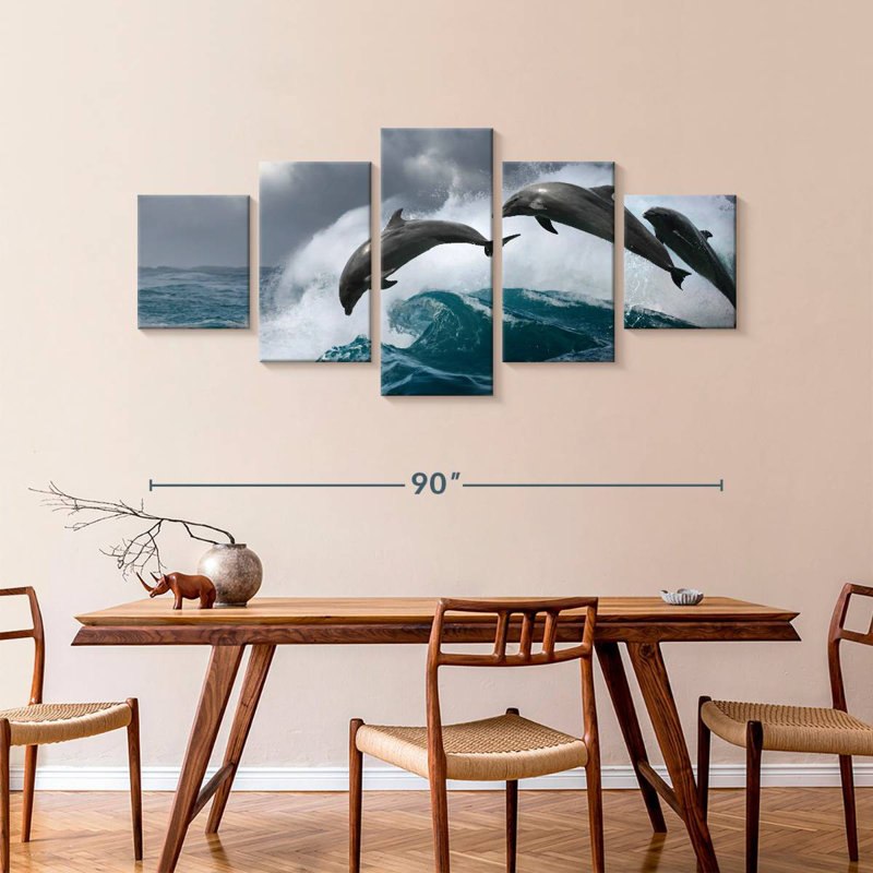 Brampt Leaping Dolphins, 42" H x 92" W