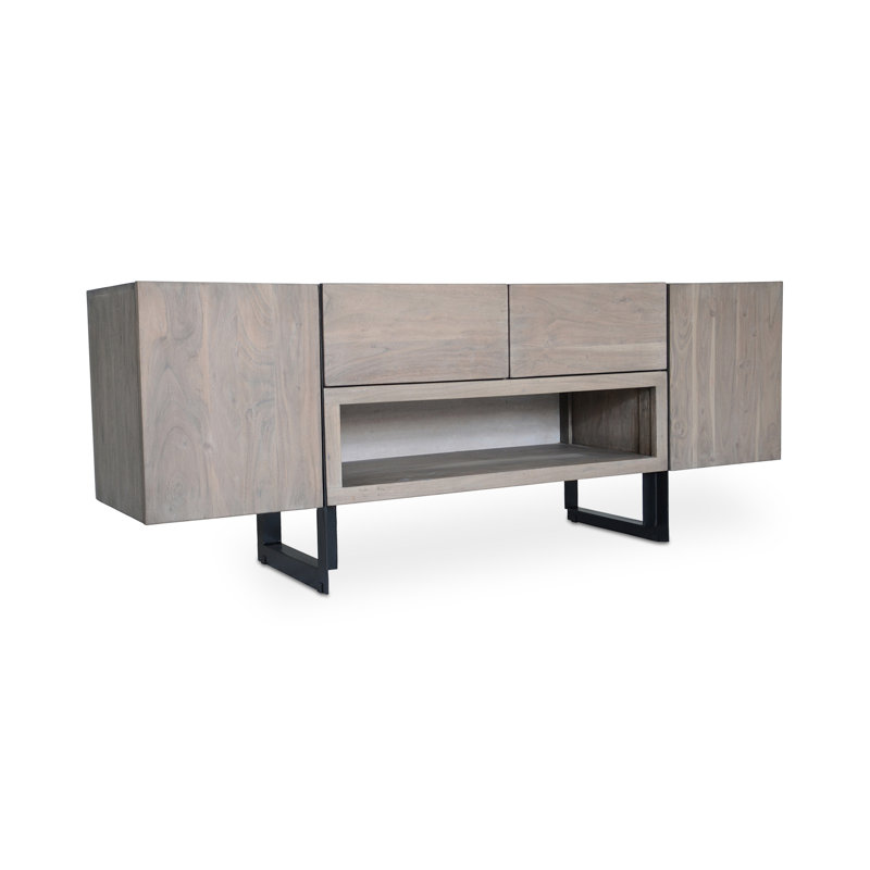 Tiburon Media Console, Light Gray Wood