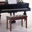 Banc de piano, fauteuil de piano en duo avec coussin rembourré en similicuir et structure en bois, banc à clavier capitonné, brun-1490487655
