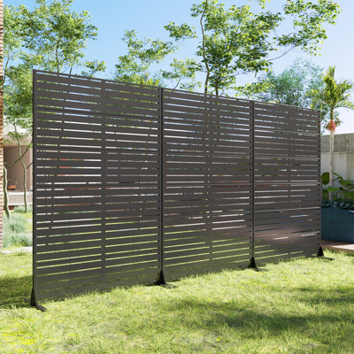 72"H×47"W×16"D Outdoor Metal Privacy Screen Garden Trellis Lattice Panel Fence Panel