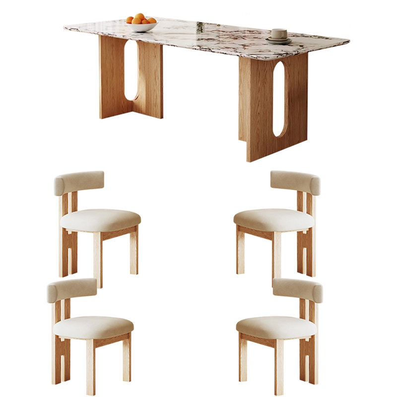 Ensemble repas pour quatre personnes, H 29,52 po x L 86,61 po x l 39,37 po