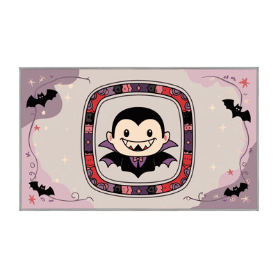 The Holiday Aisle® Washable Halloween Fall Season Holiday Rug