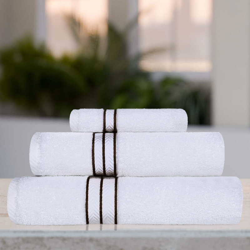 Hotel Turkish Cotton 3-Piece Towel Set, Ultra-Plush & Luxury Weight, Chocolate