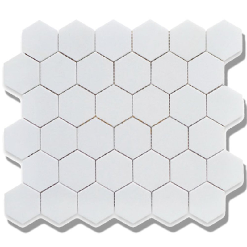 Cascade 2" x 2" Porcelain Honeycomb Mosaic Wall & Floor Tile, White