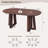 63" Oval Dining Table For 6 With Triangular Structure Pedestal Stable Base & Curved Table Edge-858055747