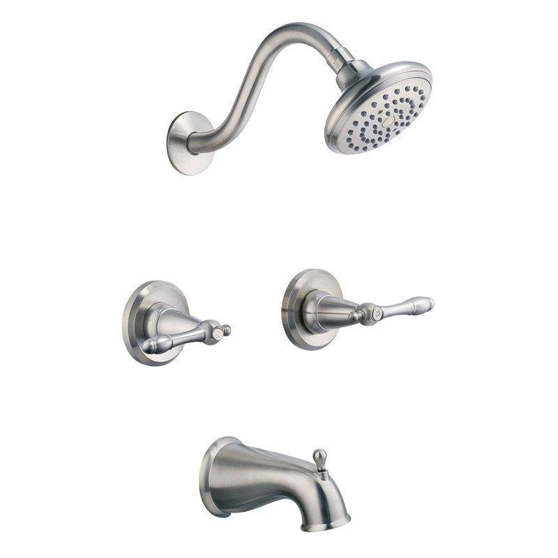 Oakmont Faucet Tub & Shower with Valve, Satin Nickel