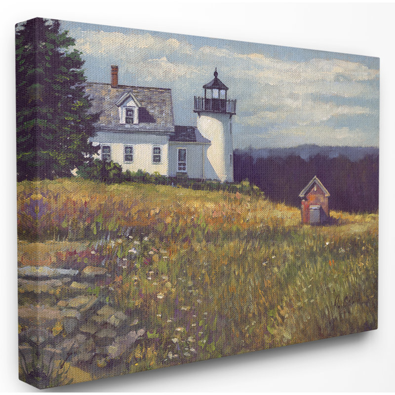 " Lighthouse Scene Overlooking The Forest " by Jerry Cable, Wrapped Canvas, 30" H x 40" W x 1.5" D