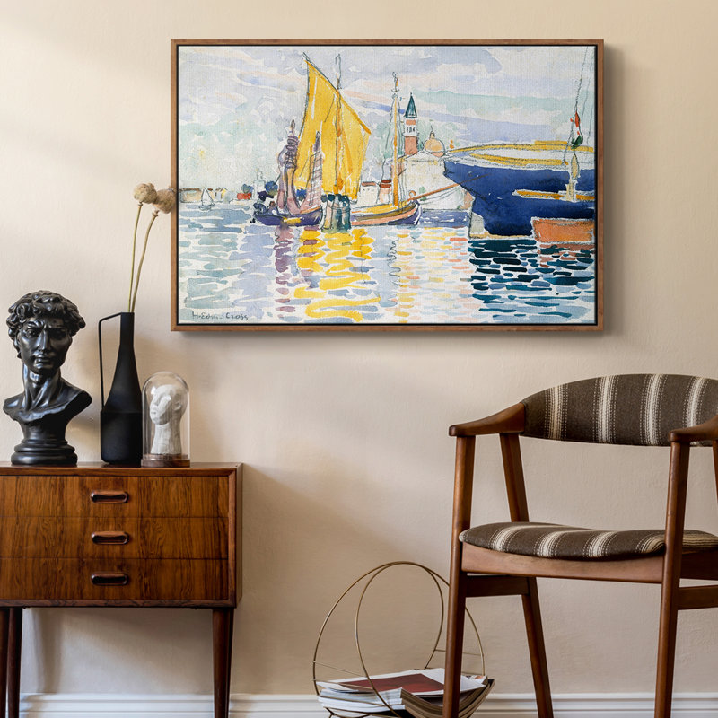 " Vintage Landscape -CXL ", Walnut Floater Framed Canvas, 25" H x 37" W x 2" D