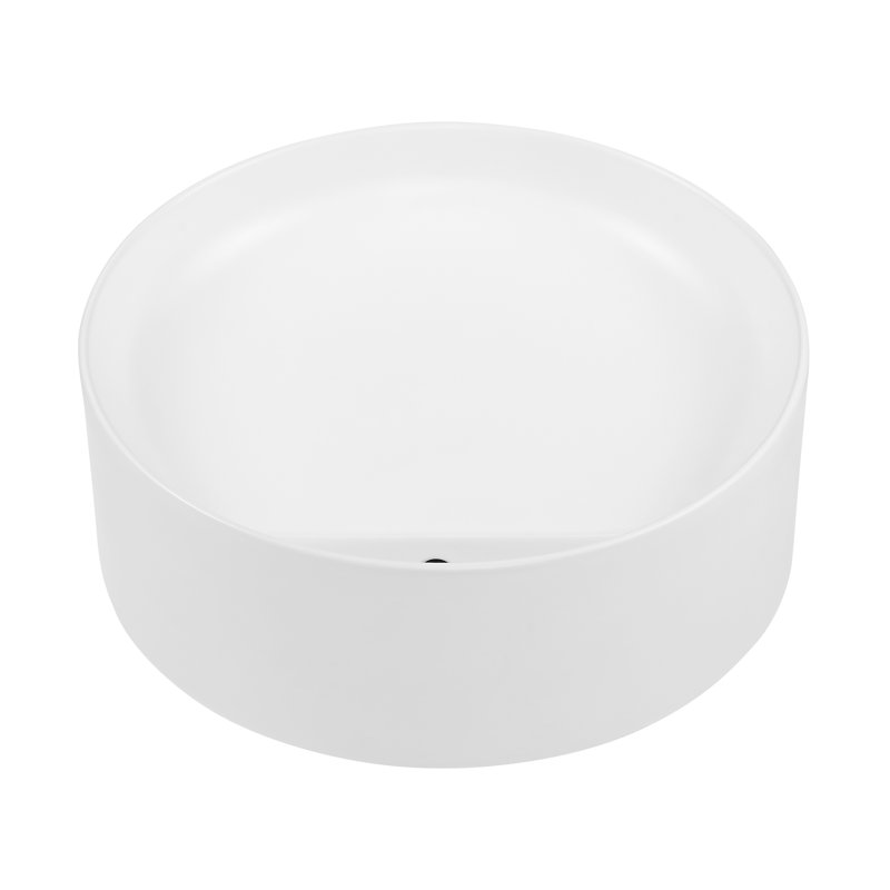 Beau 16.5" Round Vessel Bathroom Sink, Matte White