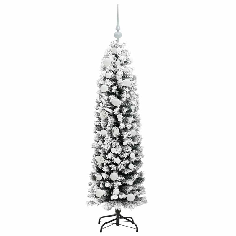 Artificial Christmas Tree with 150 LEDs with Stand, 4.92' H, White