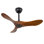 Ventilateur de plafond en bois massif 36 po, extérieur, 3 pales, sans lumière, noyer, pour porche de chambre à coucher pour patio, télécommande, résistant à l'eau