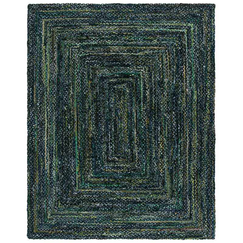 Braided Hand Woven Cotton Solid Color Indoor Rug, Rectangle 8' x 10'