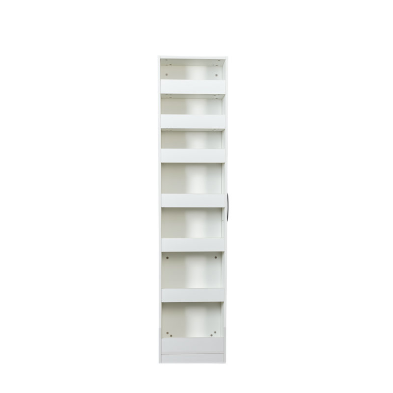  Étagère de rangement coulissante à 7 niveaux, mince organisateur multifonctionnel pour la cuisine, le salon et les espaces étroits, noir