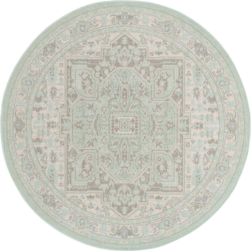 Shauntra Oriental Indoor Rug, Round 5'