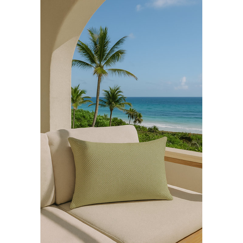 Outdoor Living Pillow Cover, Pure Green, Rectangle 14"H x 20"W, Polyester