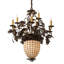 28" Wide Greenbriar Oak 9 Arm Chandelier