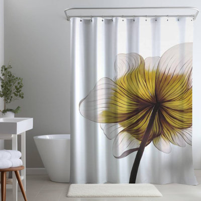 Floral - Rideau de douche en polyester, impression par sublimation, l 71 po x L 74 po