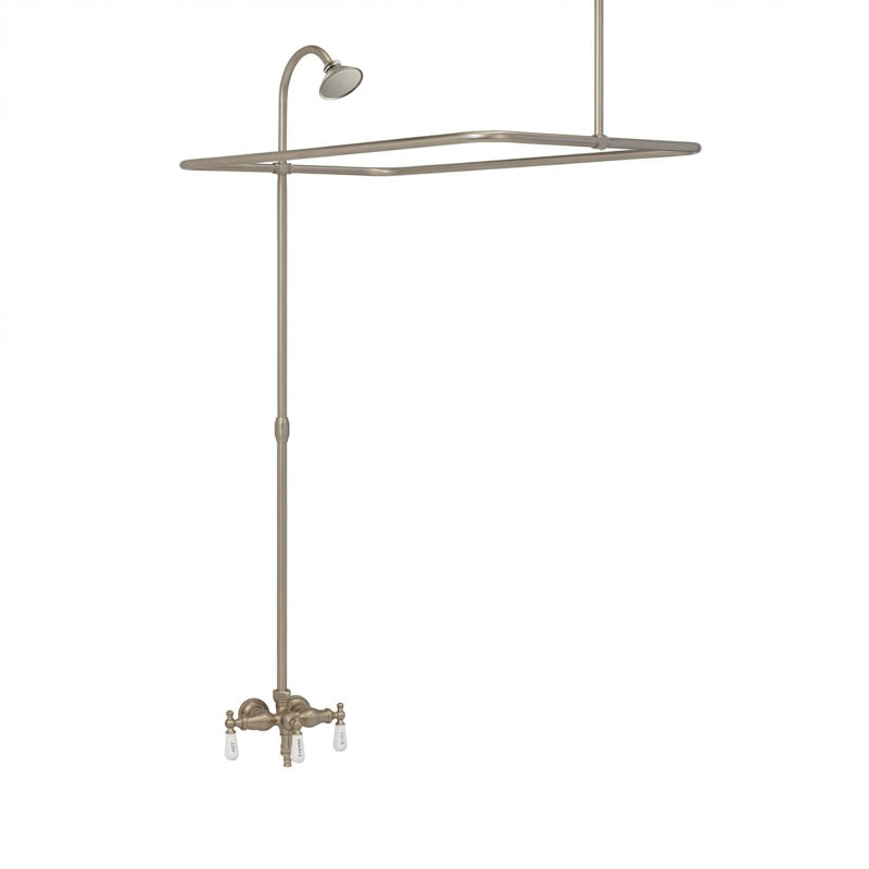 Système de douche à baignoire sur pattes, Matte Nickel