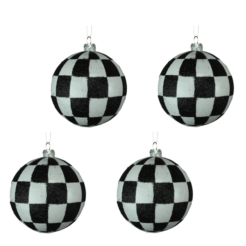 Ornement boule, Noir / Blanc