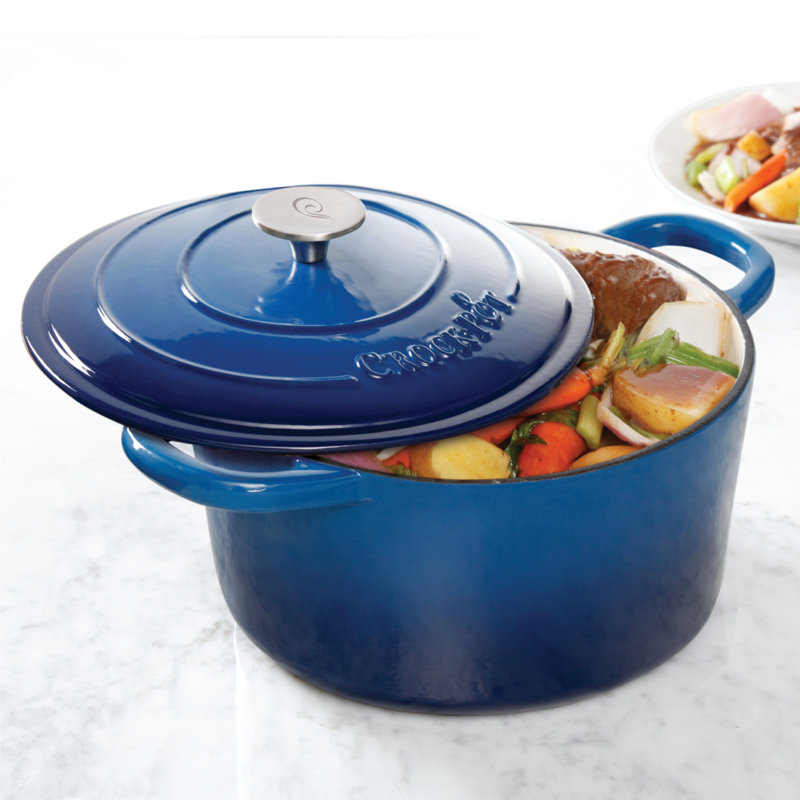 Matte Dusty Pink Enameled Cast Iron Dutch Oven, 7-Quart